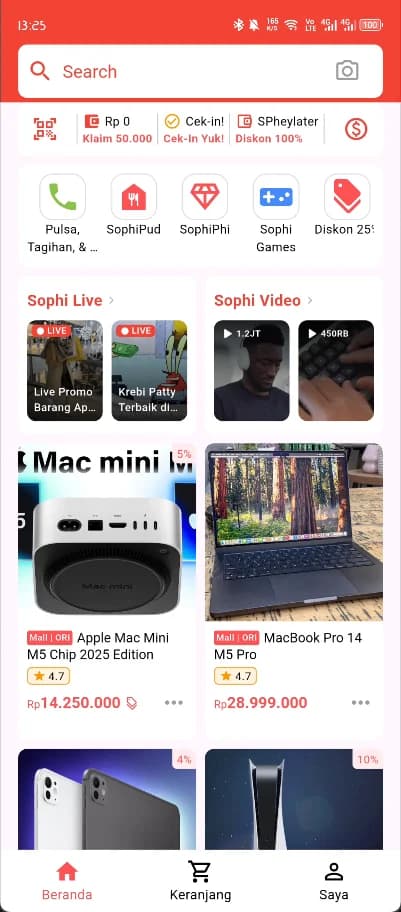 Sophi - E commerce App visual artifact 3